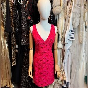 Trina Turk Brocade Pink Floral Wiggle Dress